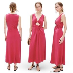 Rosetta Getty Cut Out Twist Front Dress Jersey Size Medium $370